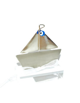 Handmade nickel silver boat paperweight good luck business gift